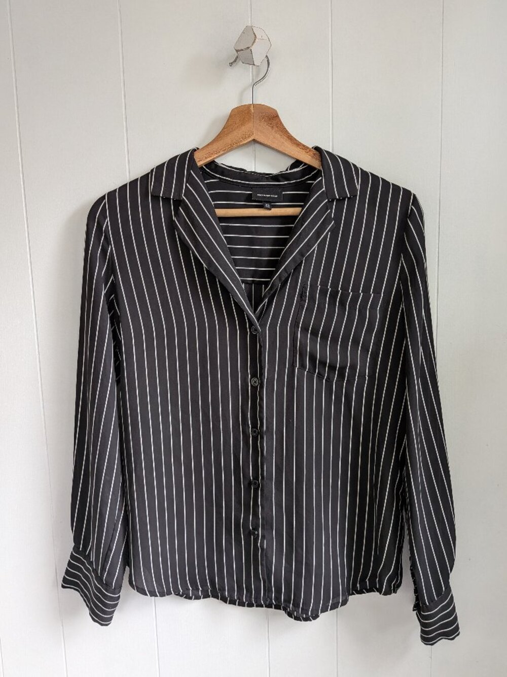 WHO WHAT WEAR Pinstripe Button-Down Shirt